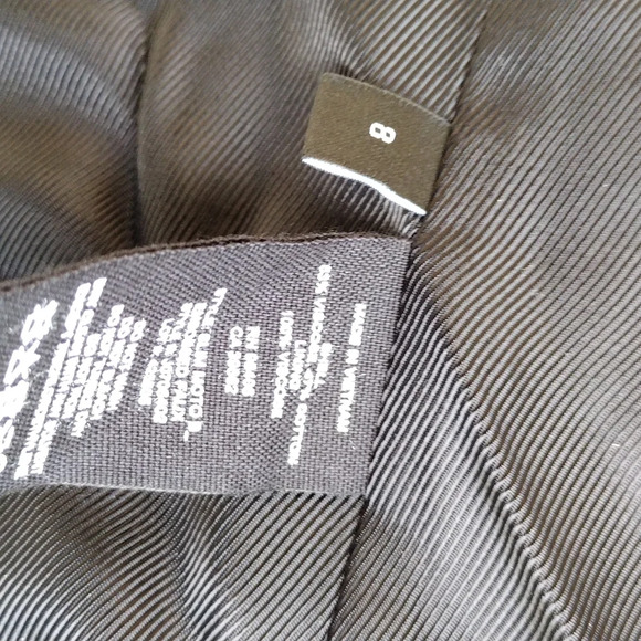 THEORY Black Crop Vegan Faux Fur Slim Moto Asymmetric Zip Cropped Jacket 8 US - Picture 8 of 11